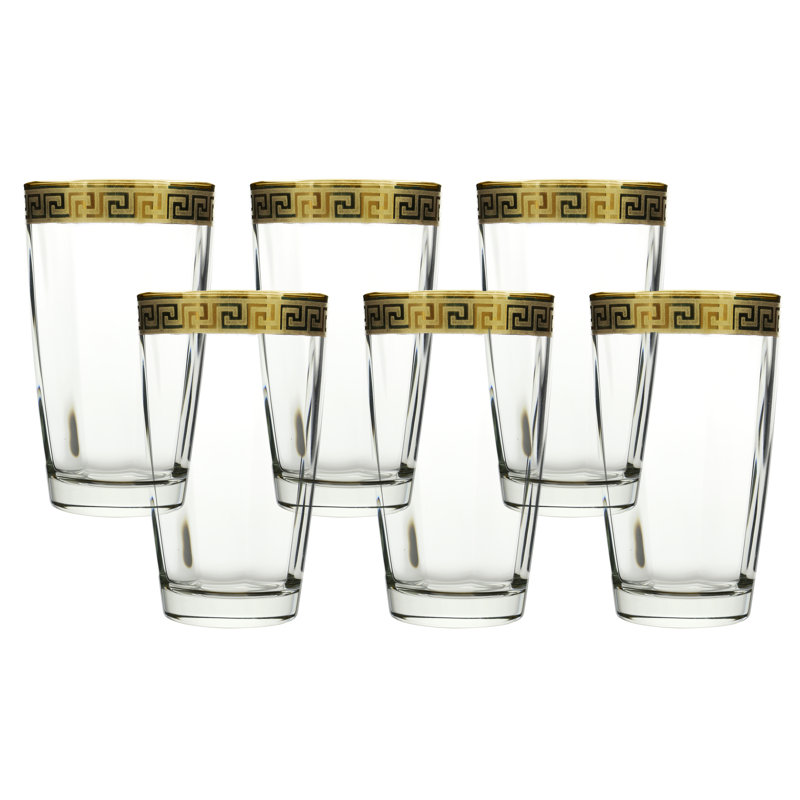 Three Star Versace Rim Decoration 16 oz. Drinking Glass & Reviews Wayfair